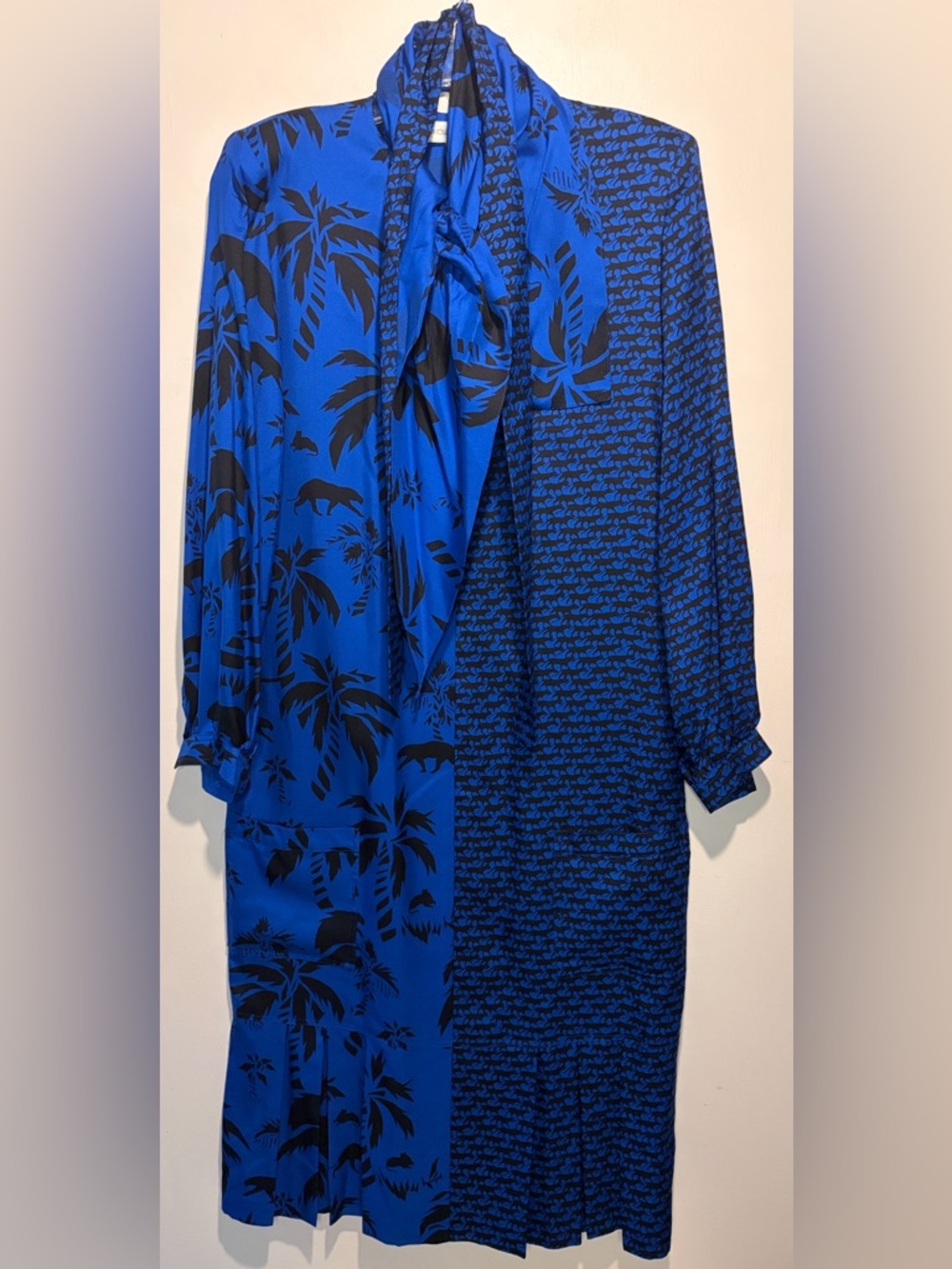 Umi Collections by Anne Crimmins 100% Silk VTG Artsy Mixed Print Boho Maxi SZ 12